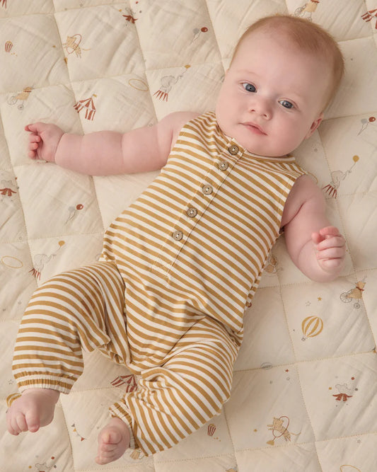 Quincy Mae Sleeve Jumpsuit || Honey Stripe