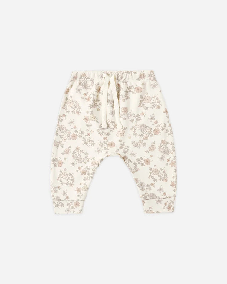 Quincy Mae Drawstring Pant || Floral Vine