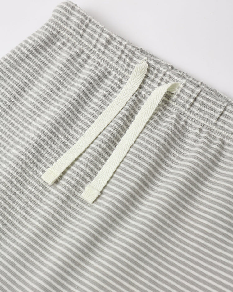Quincy Mae Drawstring Pant || Sage Micro Stripe