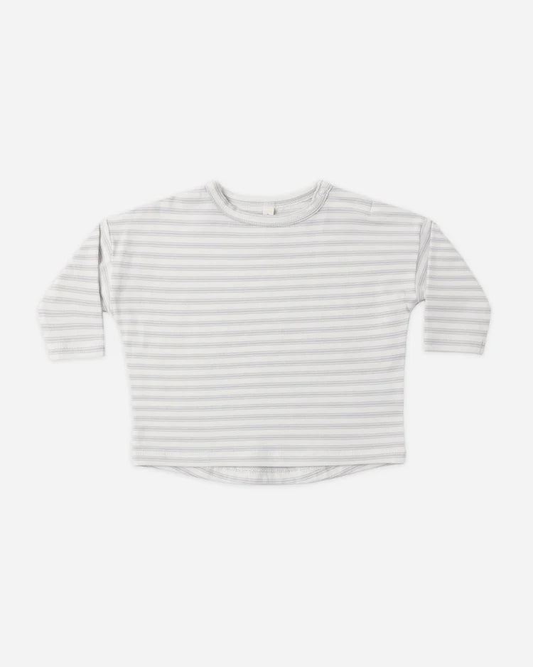 Quincy Mae Long Sleeve Tee || Cloud Stripe