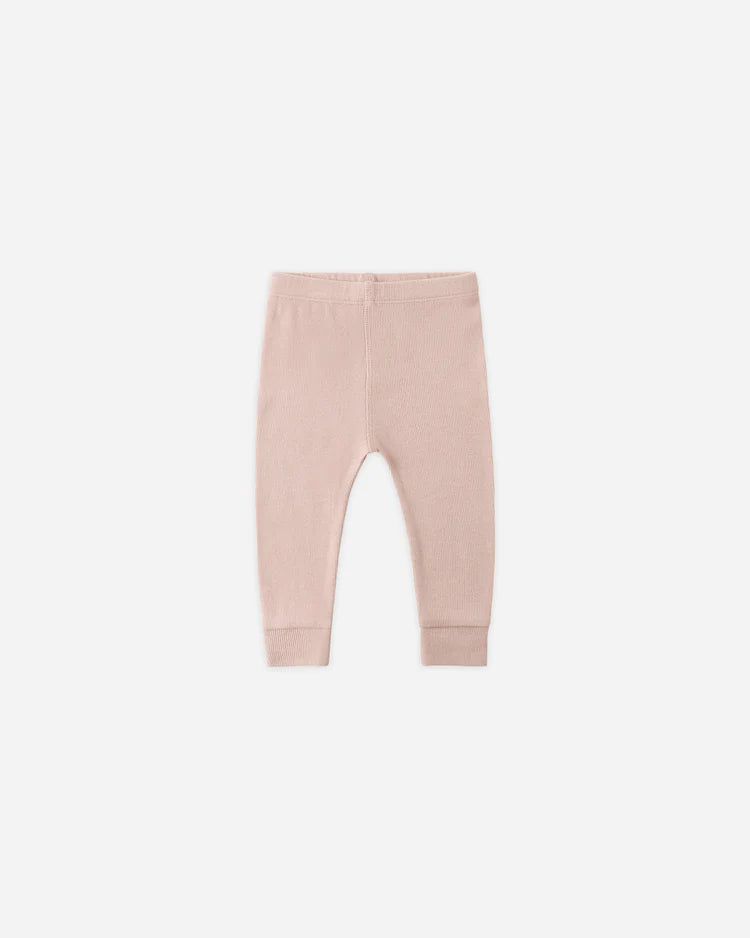 Quincy Mae Ribbed Legging || Blush