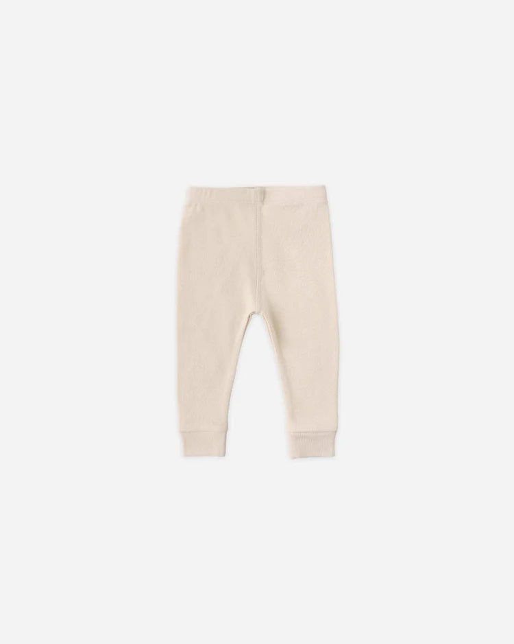 Quincy Mae Ribbed Legging || Ecru