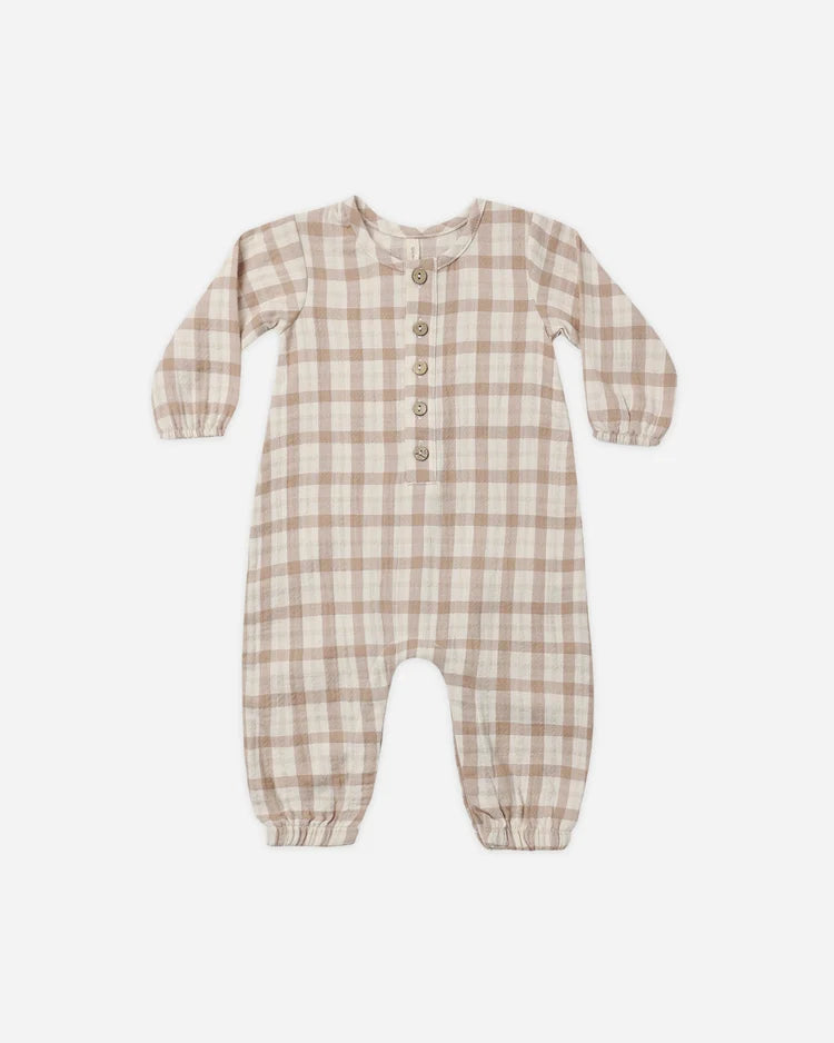Quincy Mae Woven Jumpsuit || Rustic Plaid