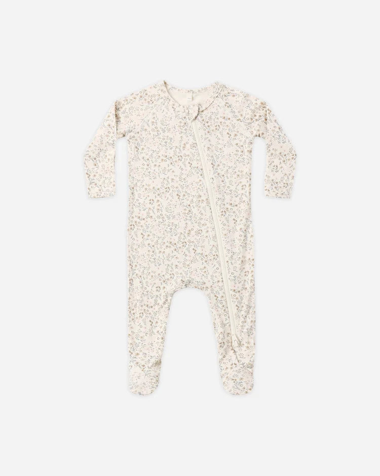 Quincy Mae Bamboo Zip Footie || Bloom