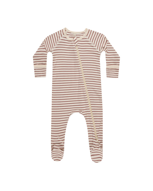 Quincy Mae Bamboo Zip Footie || Candy Stripe