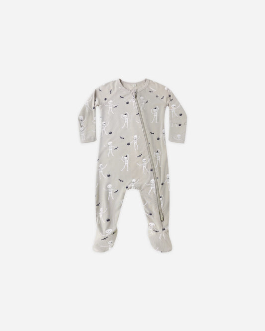 PRE-ORDER Quincy Mae Bamboo Zip Footie || Skeletons