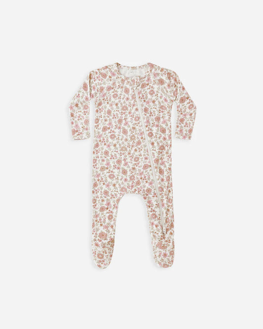 Quincy Mae Bamboo Zip Footie || Bloom