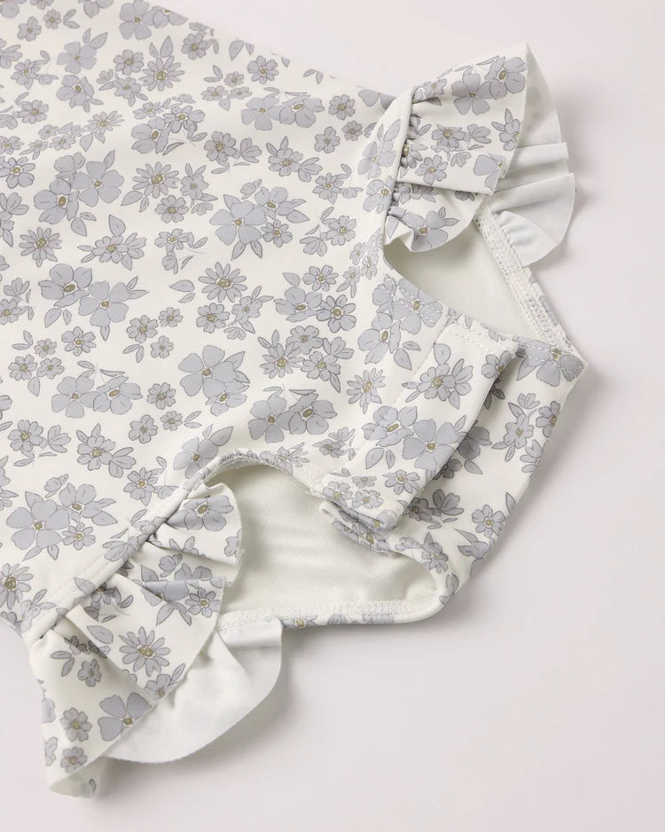 Quincy Mae Olivia Rashguard One-Piece || Blue Floral