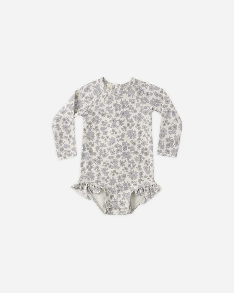 Quincy Mae Olivia Rashguard One-Piece || Blue Floral