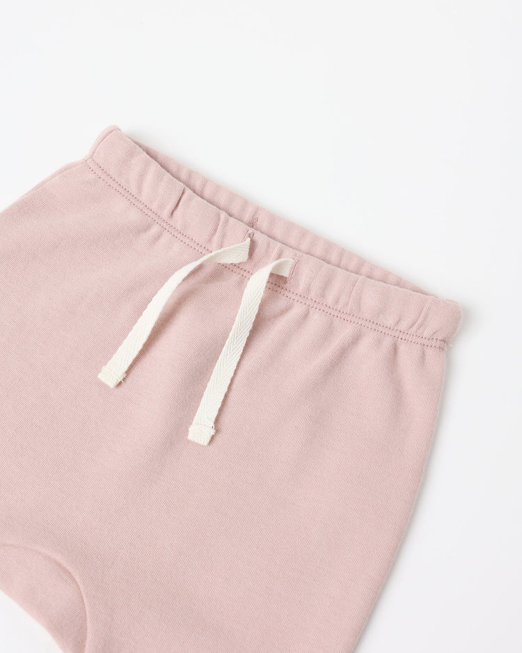 Quincy Mae Wrap Top + Footed Pant Set || Rose