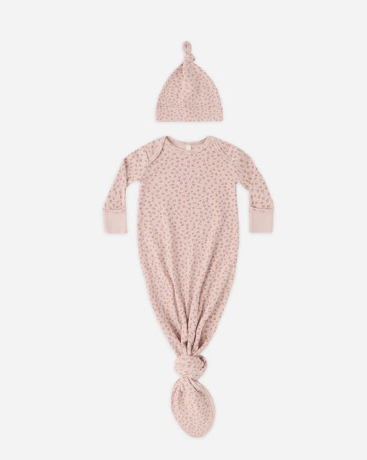 Quincy Mae Knotted Baby Gown + Hat Set || Posy