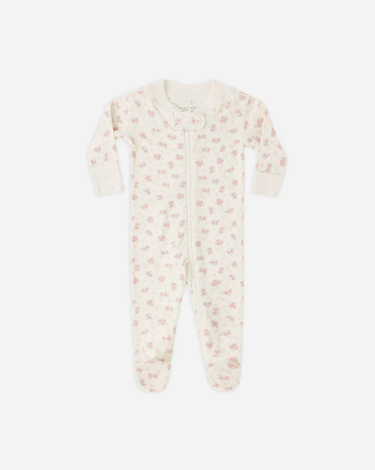 Quincy Mae Zip Footie || Flower Field