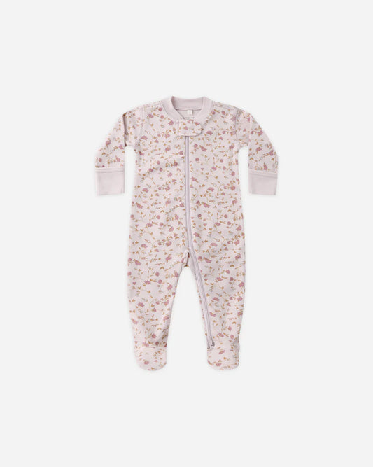 Quincy Mae Zip Long Sleeve Zipper Footie || Garden