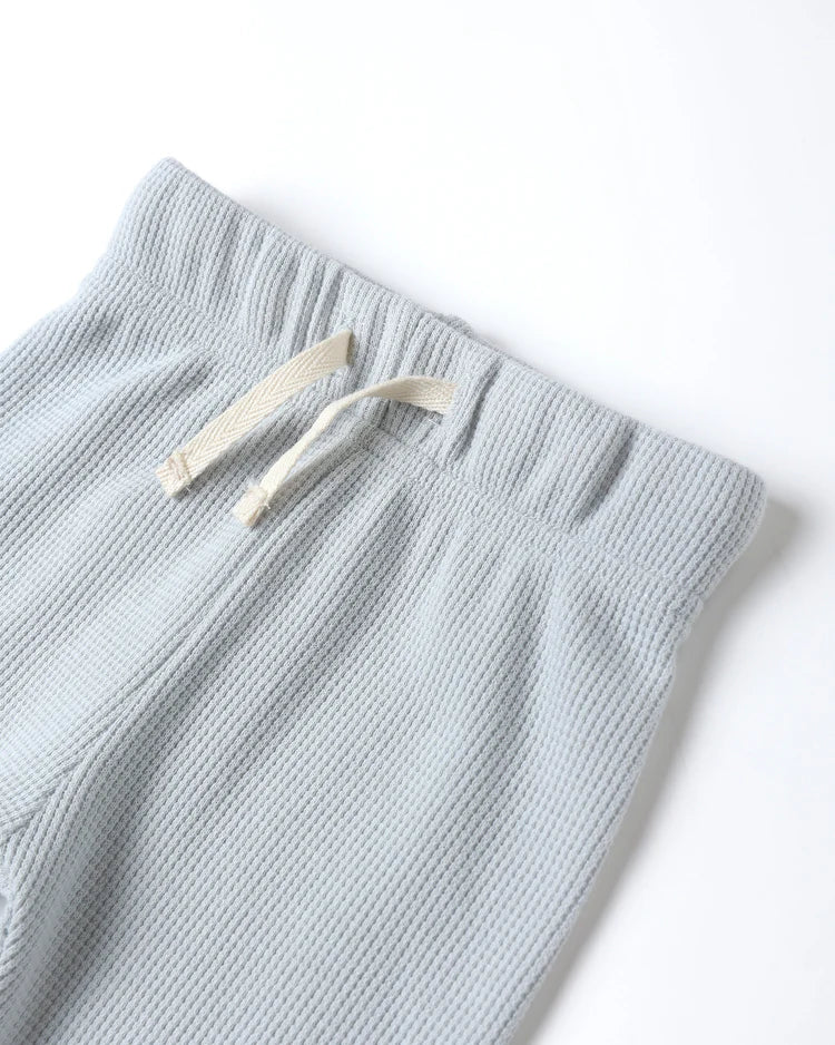 Quincy Mae Waffle Top + Pant Set || Ice Blue