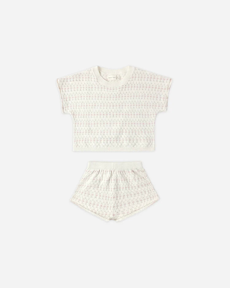Quincy Mae Relaxed Summer Knit Set || Ivory