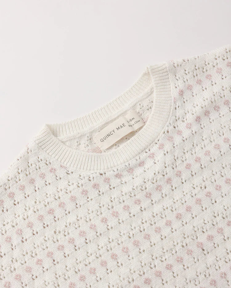 Quincy Mae Relaxed Summer Knit Set || Ivory