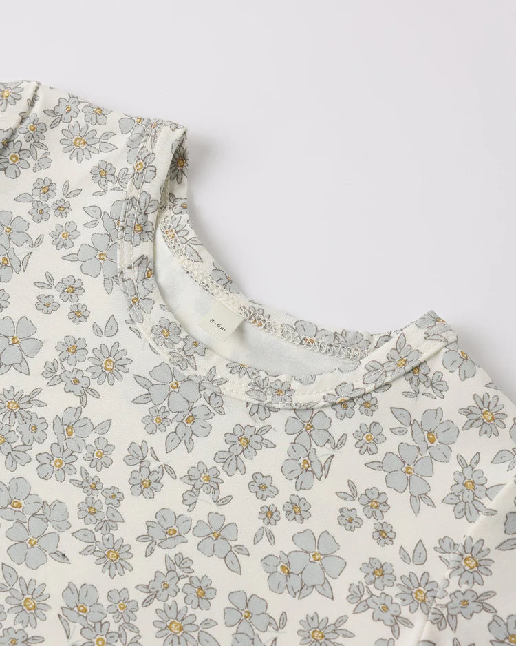 Quincy Mae Bamboo Short Sleeve Pajama Set || Blue Floral