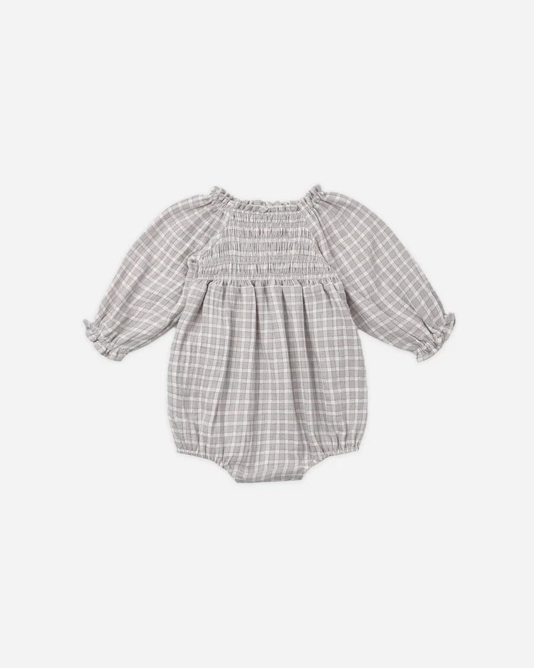 Quincy Mae Eden Romper || Blue Gingham