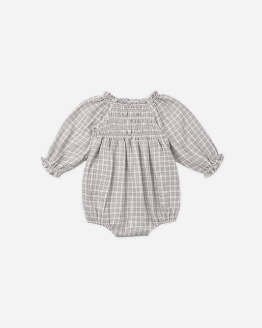 Quincy Mae Eden Romper || Blue Gingham