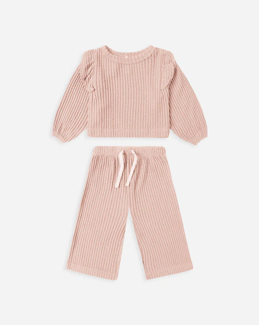 Quincy Mae Ruffle Cozy Set || Rose