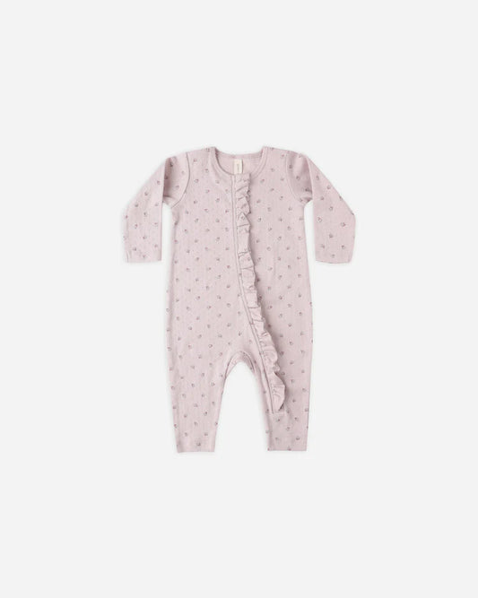 Quincy Mae Ruffle Jumpsuit || Lilac Ditsy