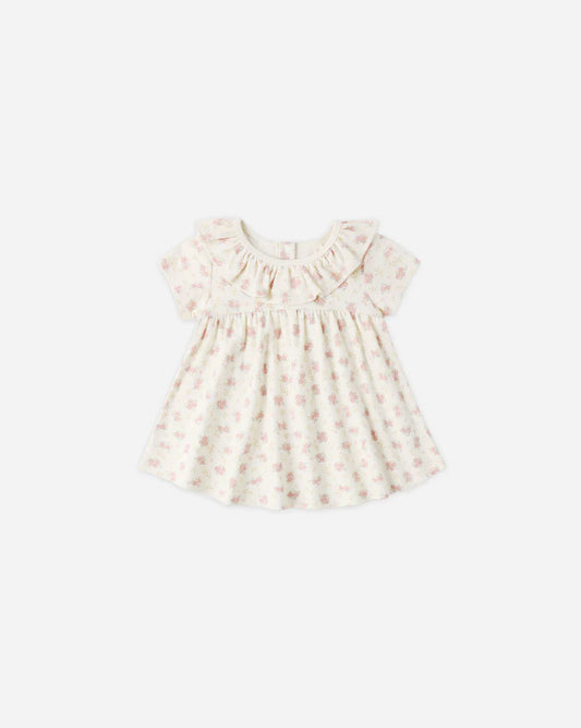 Quincy Mae Ruffle Collar Jersey Dress || Flower Field