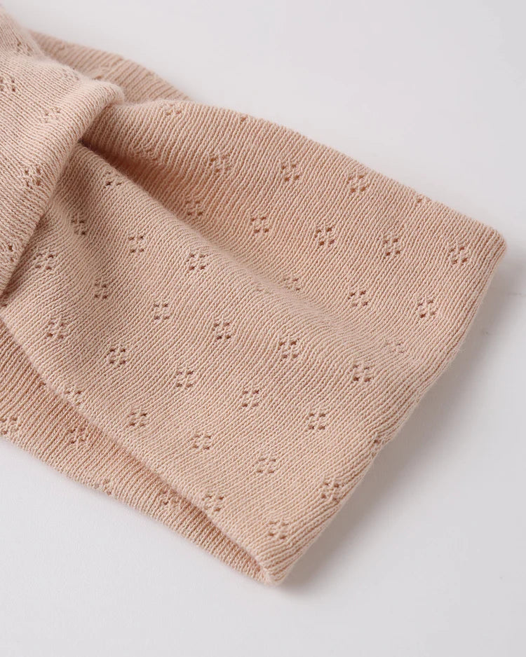 Quincy Mae Pointelle Knotted Headband || Melon