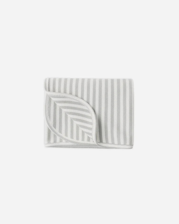 Quincy Mae Waffle Baby Blanket || Sage Stripe