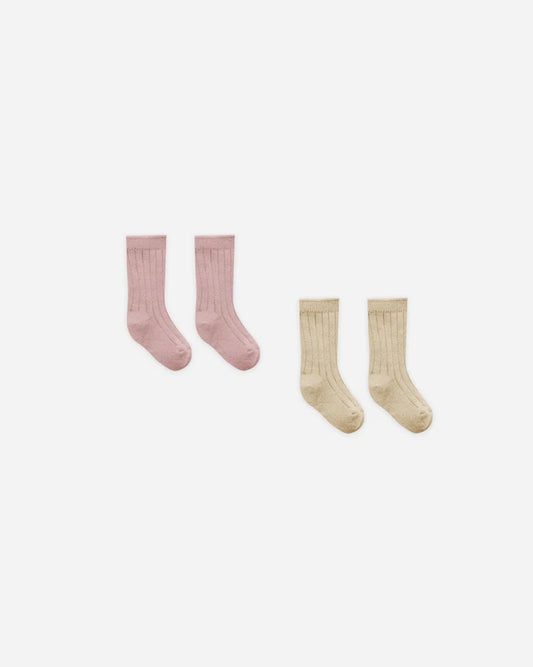 Quincy Mae Sock Set || Buttscotch, Mauve