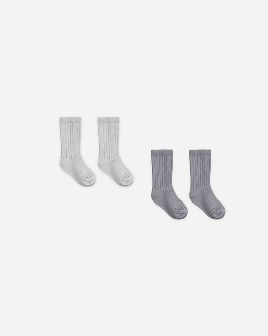 Quincy Mae Sock Set || Slate, Cloud