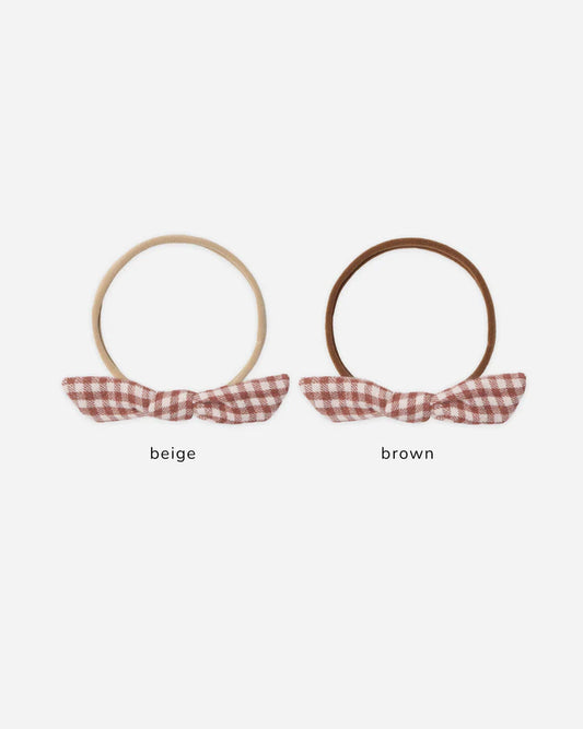 Quincy Mae Little Knot Headband || Red Gingham