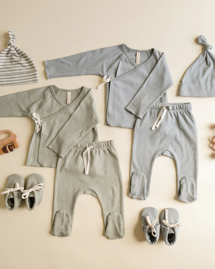 Quincy Mae Baby Booties || Steel Blue