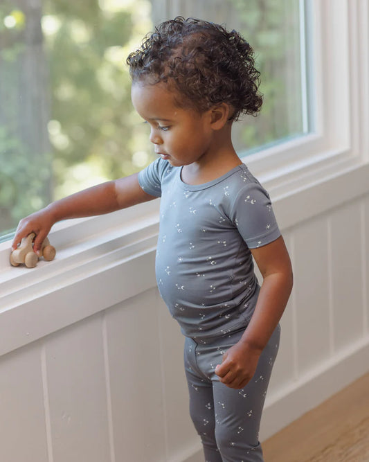 Quincy Mae Bamboo Short Sleeve Pajama Set || Starlight