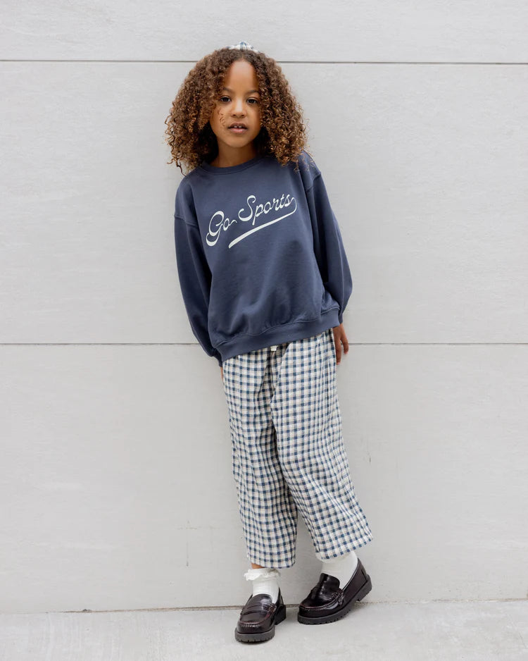 Rylee + Cru Wide Leg Pant || Navy Check