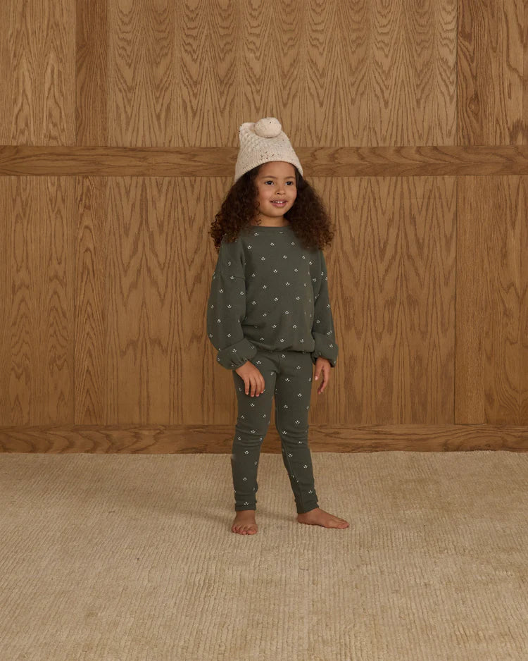 Rylee + Cru Spongy Knit Set || Evergreen Ditsy