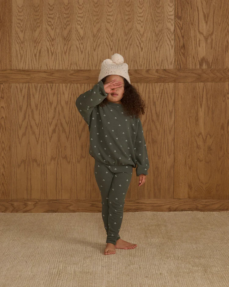 Rylee + Cru Spongy Knit Set || Evergreen Ditsy