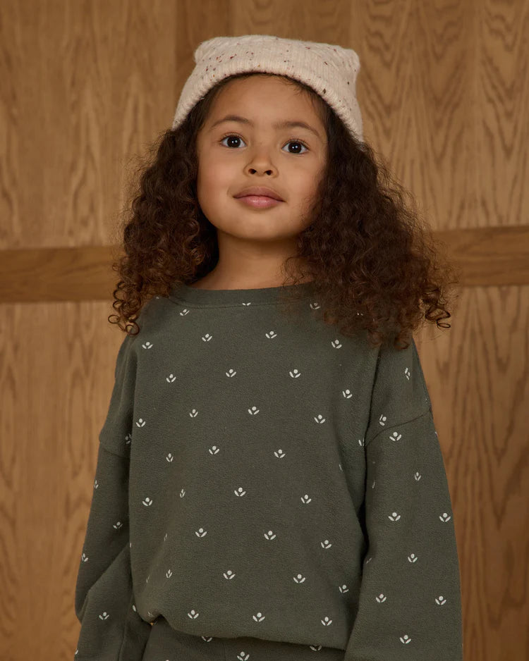 Rylee + Cru Spongy Knit Set || Evergreen Ditsy