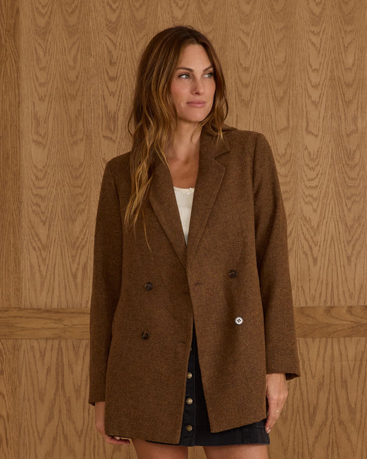 PRE-ORDER Rylee + Cru Double Breasted Blazer || Rustic Plaid