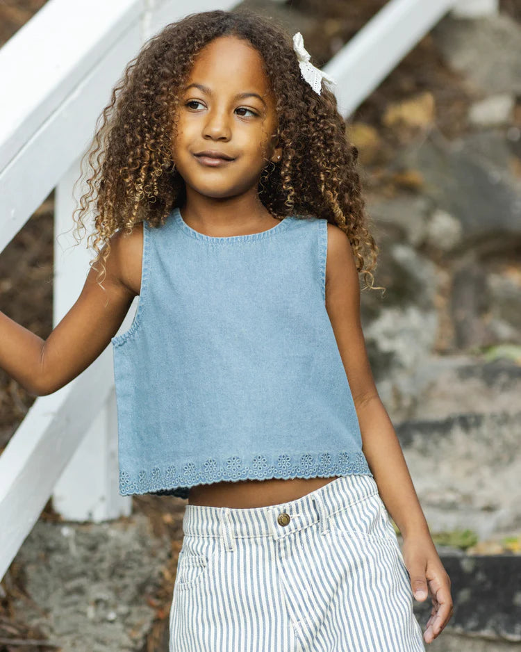 PRE-ORDER Rylee + Cru Aaron Top || Washed Blue