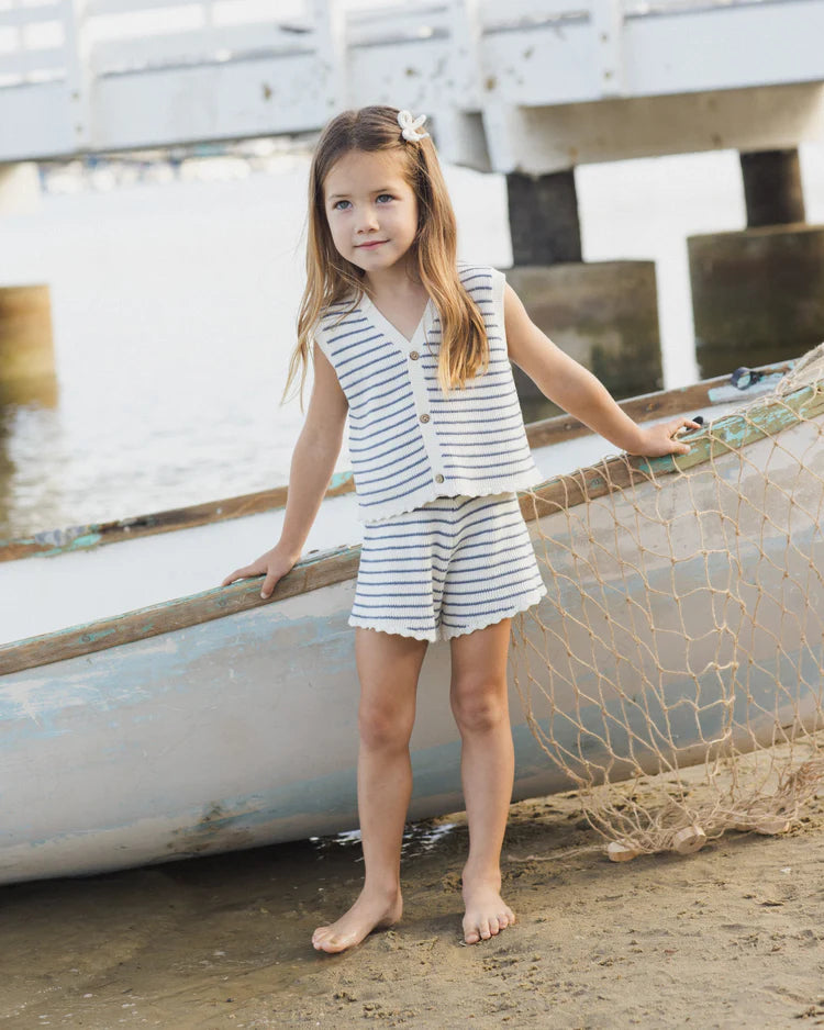 PRE-ORDER Rylee + Cru Knit Vest Set || Marine Stripe