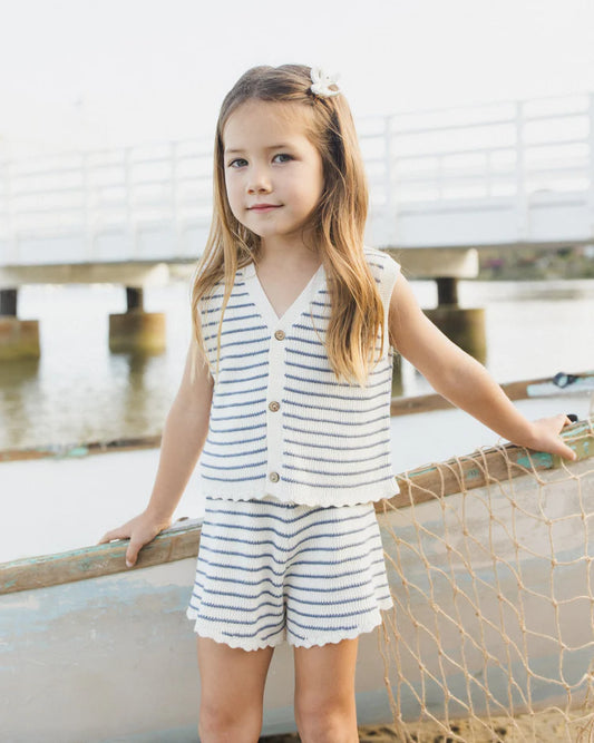 PRE-ORDER Rylee + Cru Knit Vest Set || Marine Stripe