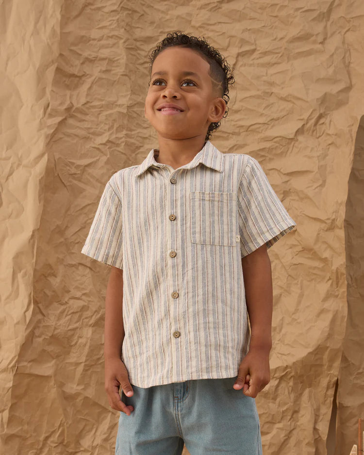 Rylee + Cru Collared Short Sleeve Shirt || Nautical Stripe