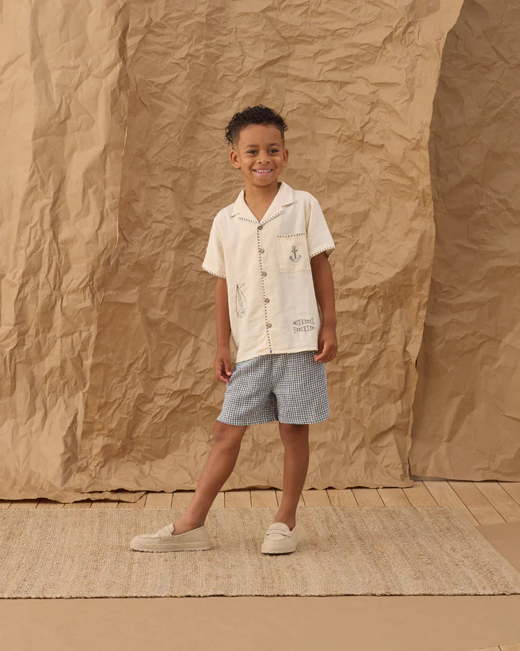 Rylee + Cru Perry Short || Marine Gingham