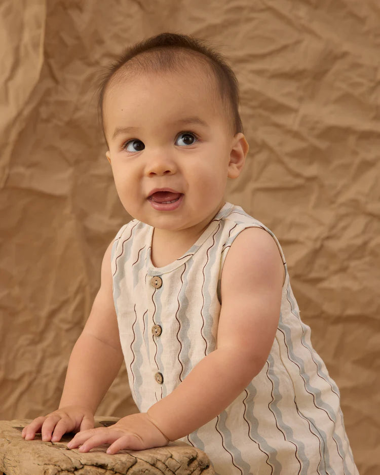 PRE-ORDER Rylee + Cru Mavrick Romper || Wave Stripe