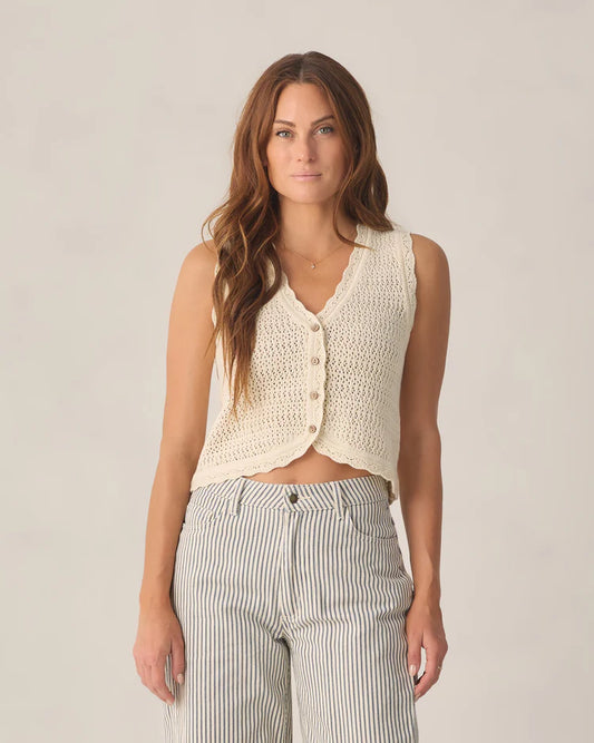 PRE-ORDER Rylee + Cru Women's Knit Vest || Natural