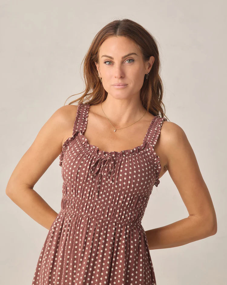 PRE-ORDER Rylee + Cru Women's Dress || Chocolate Polka Dot