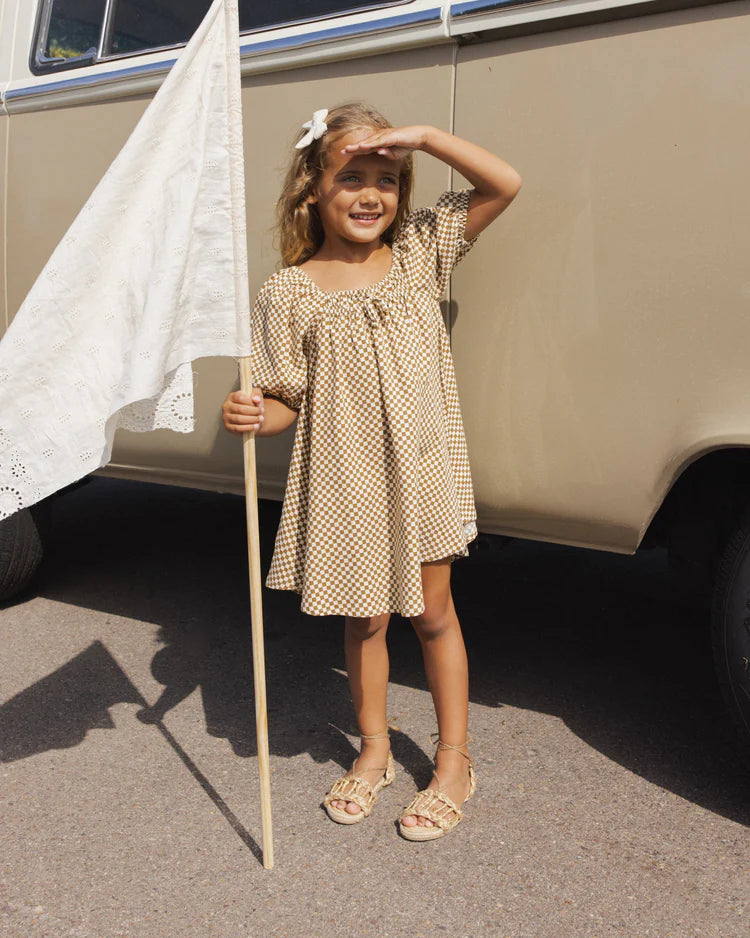 Rylee + Cru Sabrina Mini Dress || Ocre Check