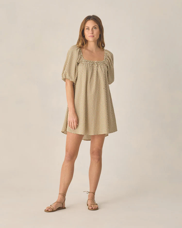 Rylee + Cru Sabrina Dress || Ocre Check