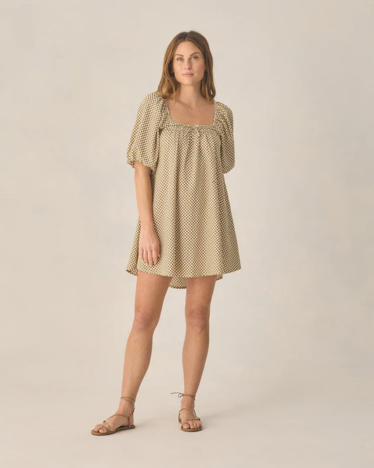 *PRE-ORDER* Rylee + Cru Sabrina Dress || Ocre Check