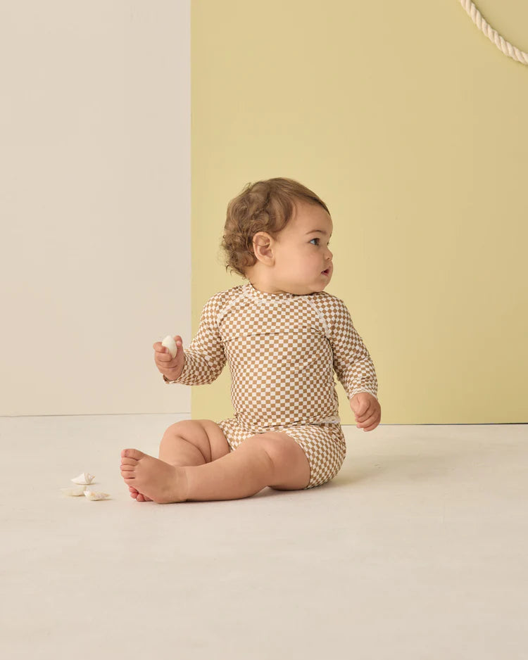 Rylee + Cru Boys Rashguard Set || Ocre Check